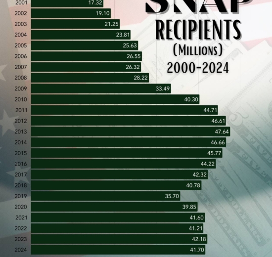 Number of SNAP Recipients Each Month (1969–2024)